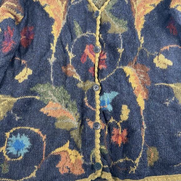 Invisible World Sz XL Alpaca V-Neck Button Cardigan Sweater Juneau Alaska Womens - Picture 3 of 11